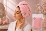 Luxury Hair Drying Towel – Light Pink - Image 2